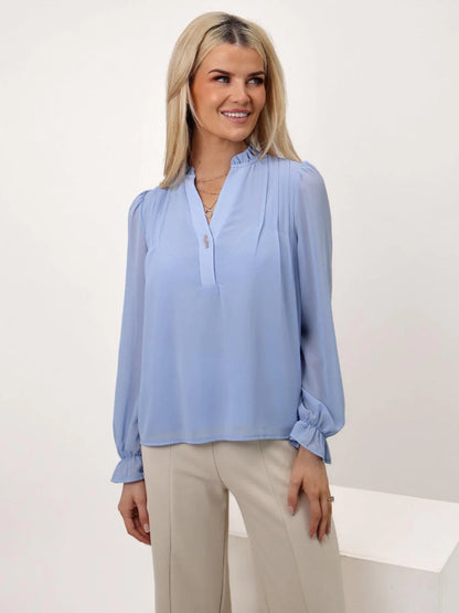 Kate And Pippa Heidi long seeve top in  Baby Blue