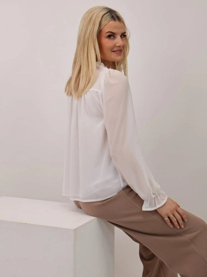 Kate And Pippa Heidi long sleeve top in  White