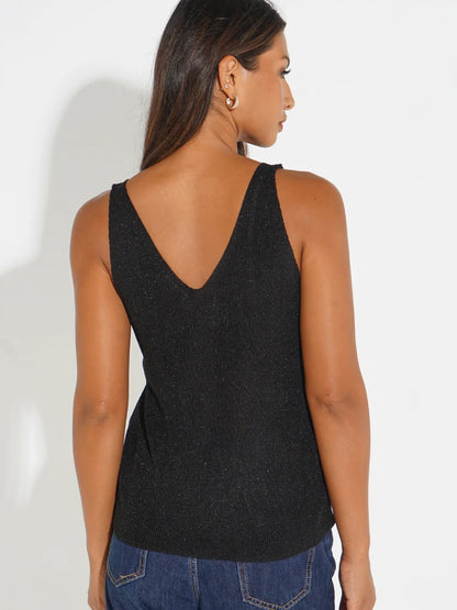 Kate And Pippa Kennedy V Neck Knit Sparkle top