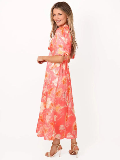 Kate And Pippa Kimber Dress in stunning coral print
