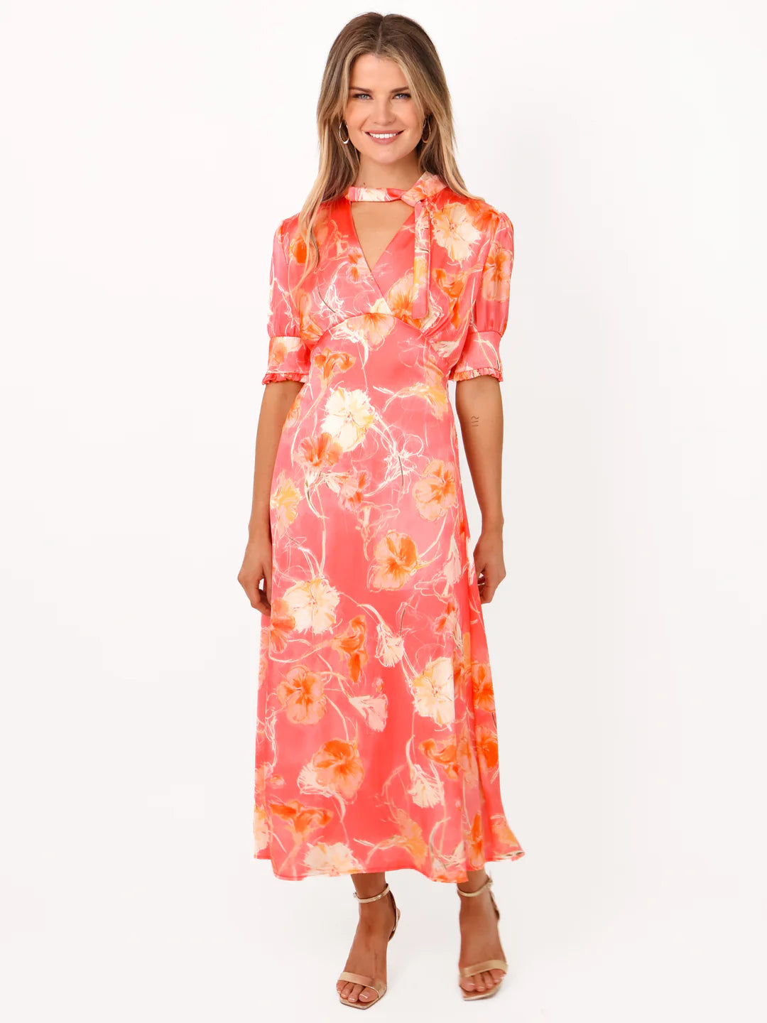 Kate And Pippa Kimber Dress in stunning coral print