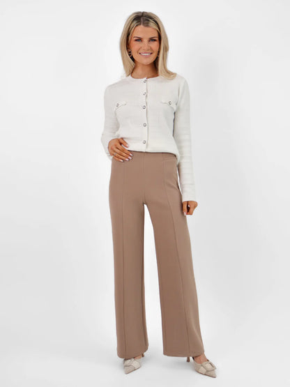 Kate And Pippa Lulu Straight leg Stretch Trousers . Sand Navy Black