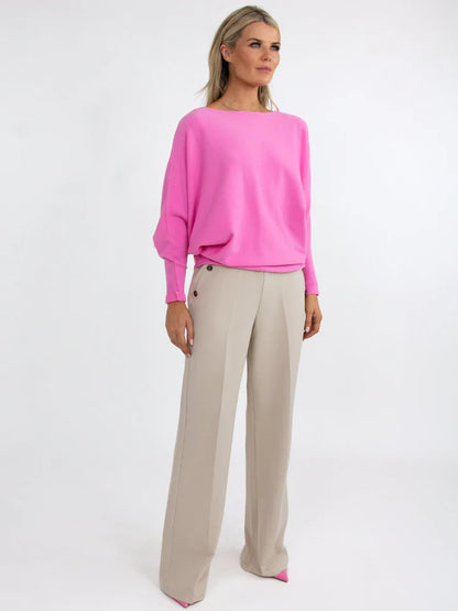 Kate And Pippa Lulu Straight leg Stretch Trousers . Sand Navy Black