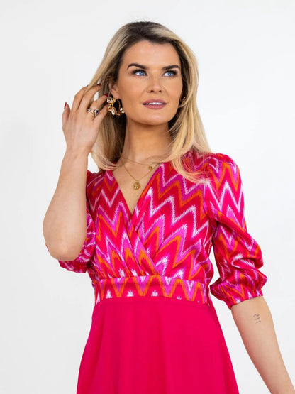 Kate And Pippa Monroe Midi Dress in Pink Or Blue 24SS