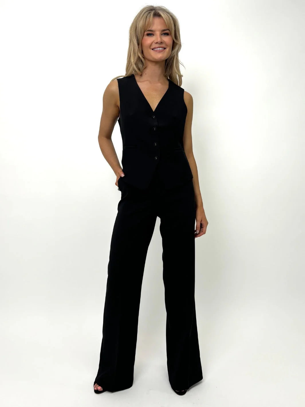 Kate And Pippa Palermo Trousers. Plain Black or Navy Pinstripe