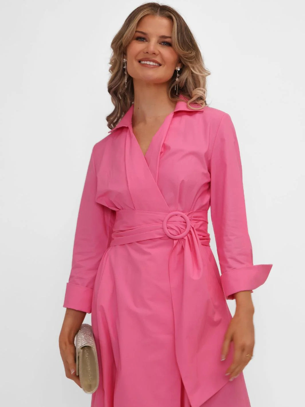 Kate And Pippa Penelope Cotton Midi dress with ring tie belt