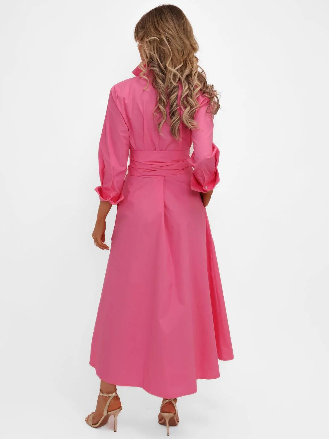 Kate And Pippa Penelope Cotton Midi dress with ring tie belt