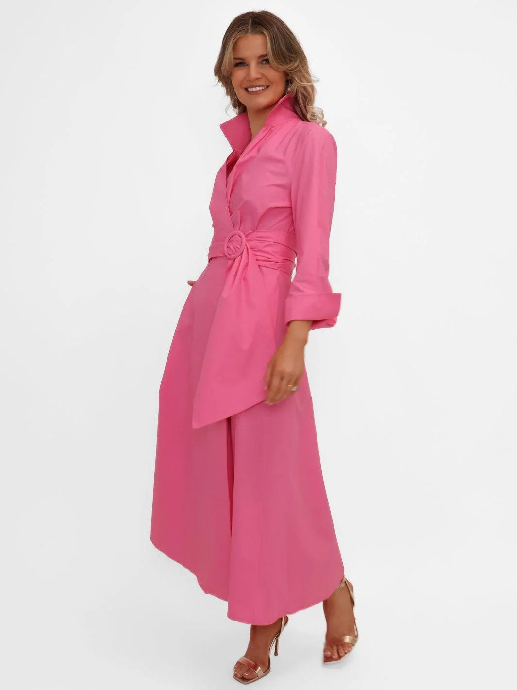 Kate And Pippa Penelope Cotton Midi dress with ring tie belt