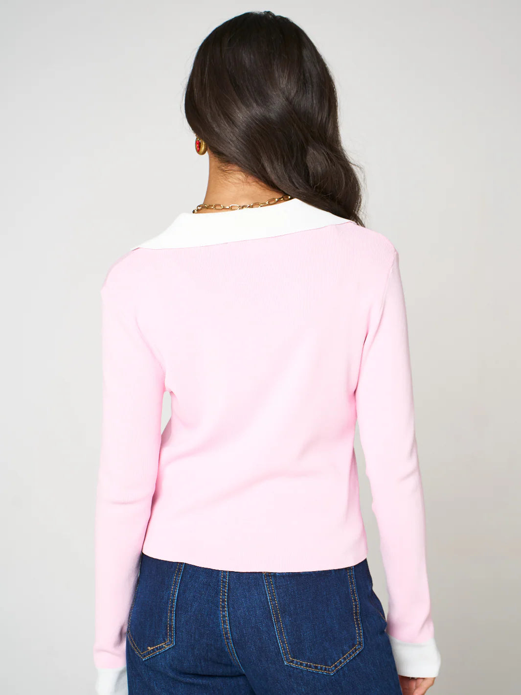 Kate And Pippa Raya Knit with contrast collar and cuff