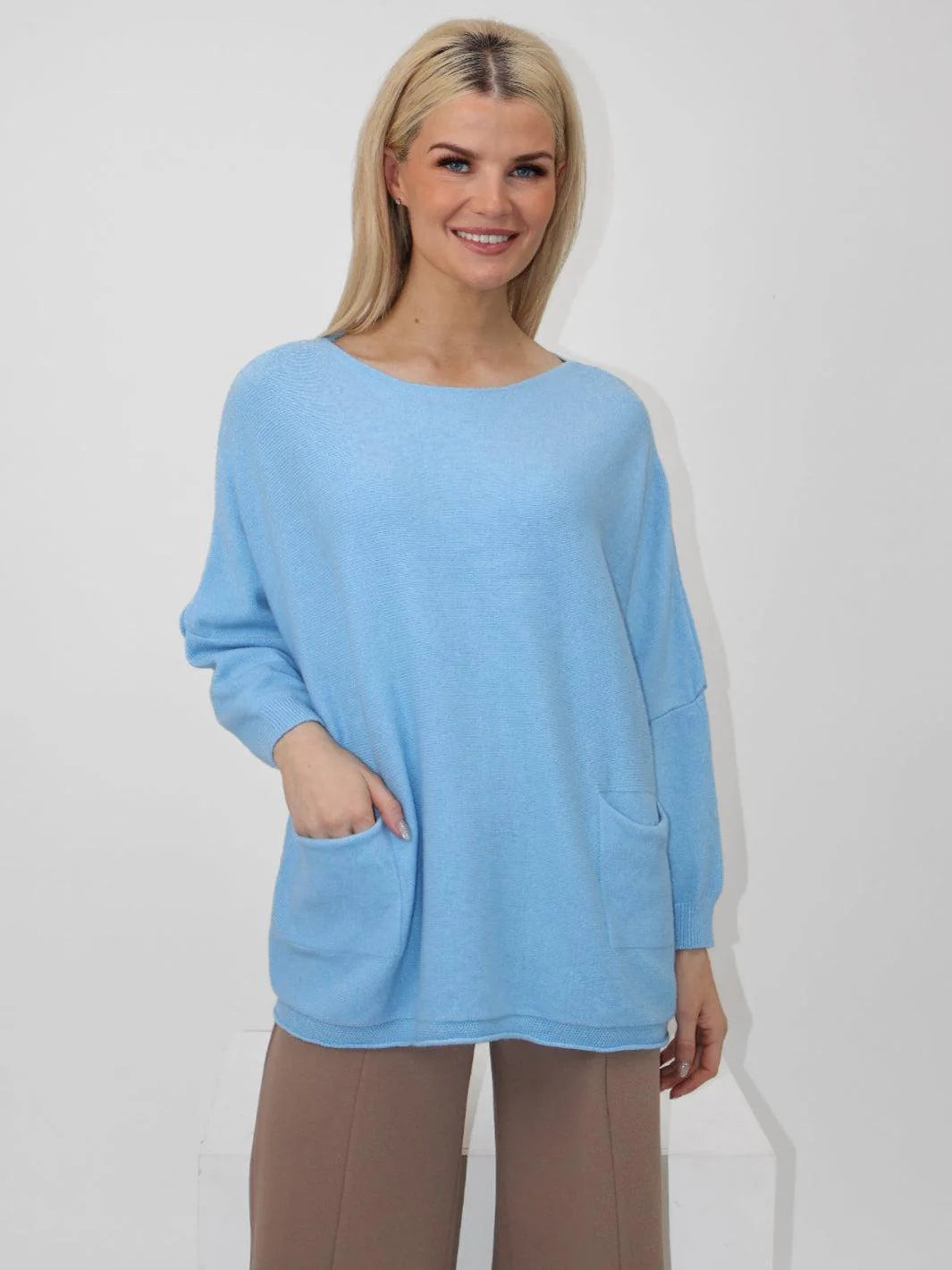 Kate And Pippa Roma oversize knit with pockets. All Colours