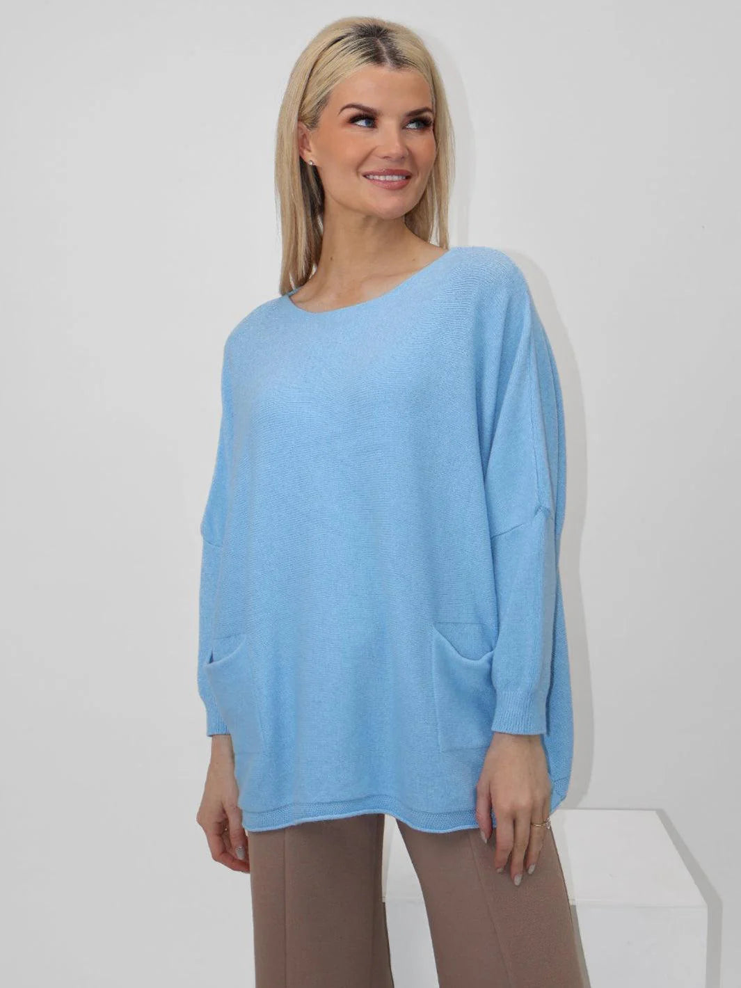 Kate And Pippa Roma oversize knit with pockets. All Colours