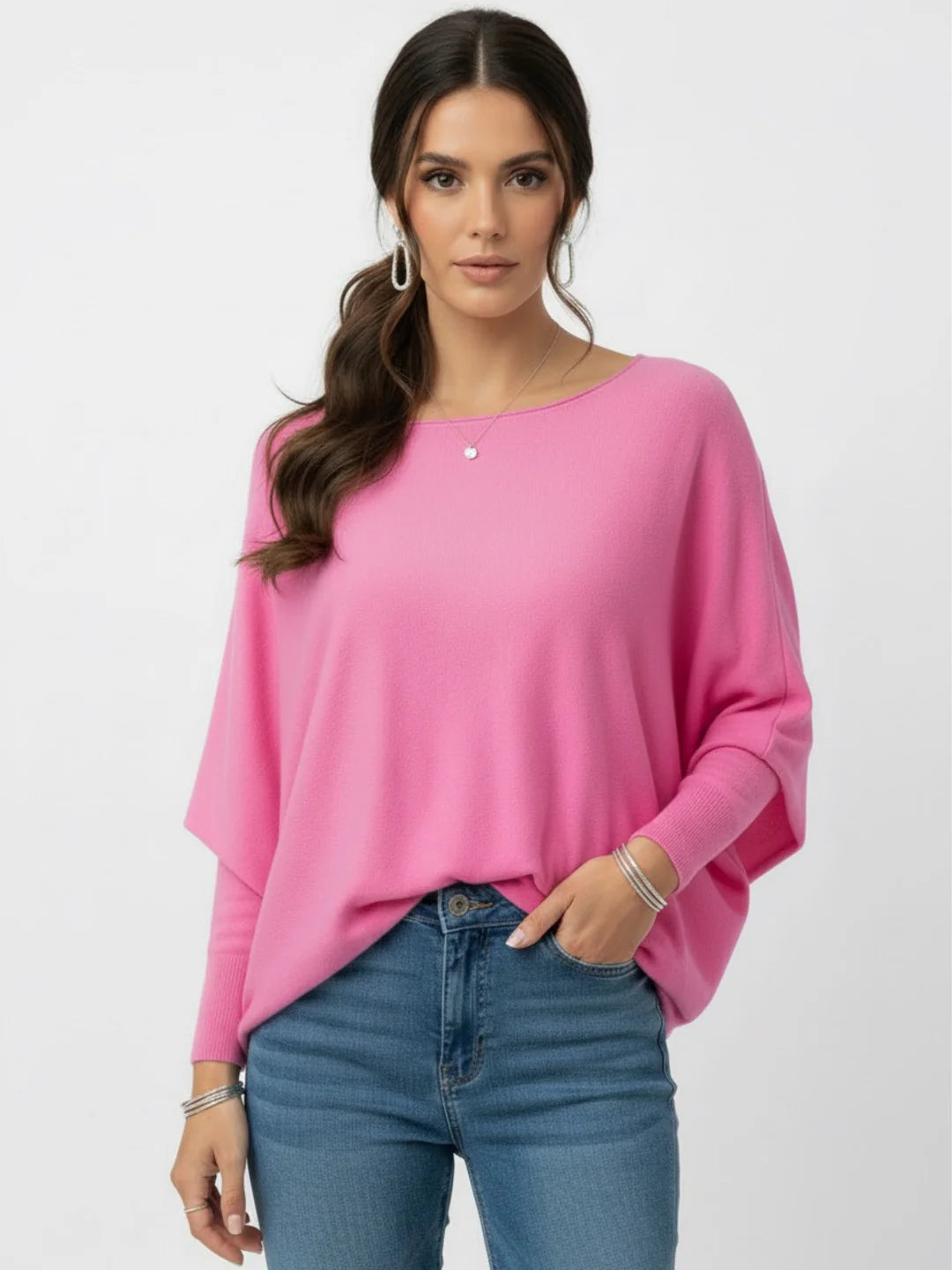Kate And Pippa Venice Bow back knit in Candy Pink