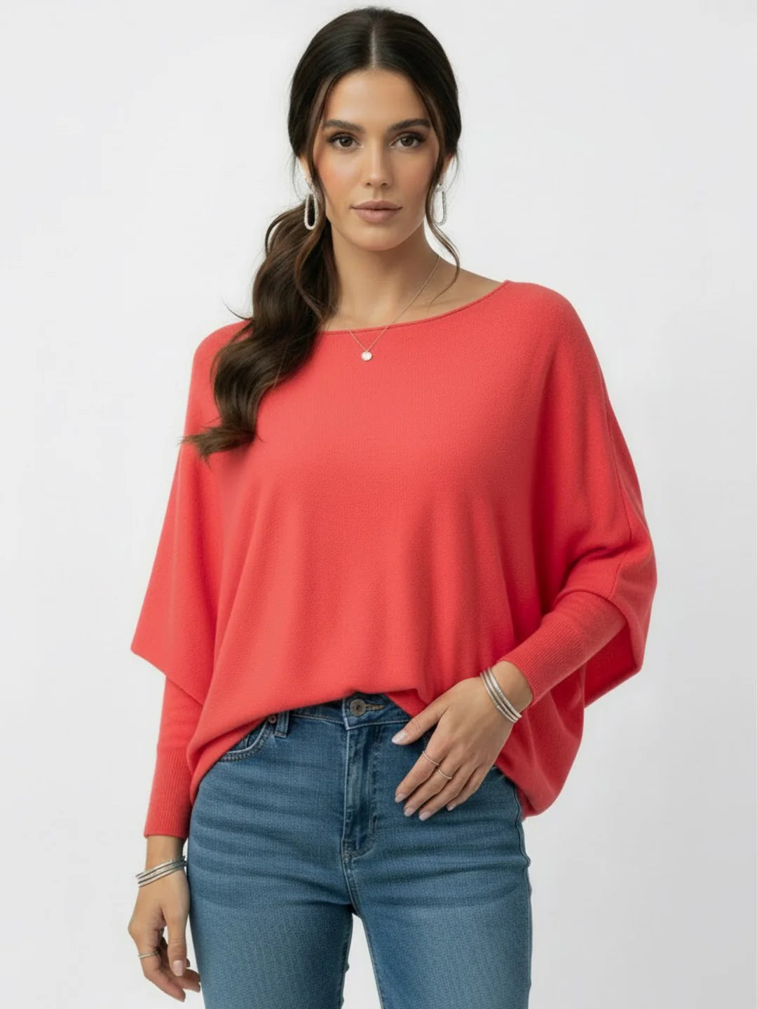 Kate And Pippa Venice Bow back Knit in  Coral