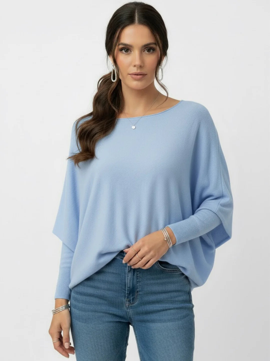 Kate And Pippa Venice Bow Back Knit Baby Blue