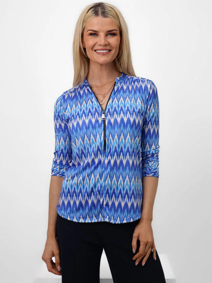 Kate And Pippa Blue Zip top