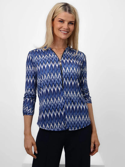 Kate And Pippa Navy Zip Top