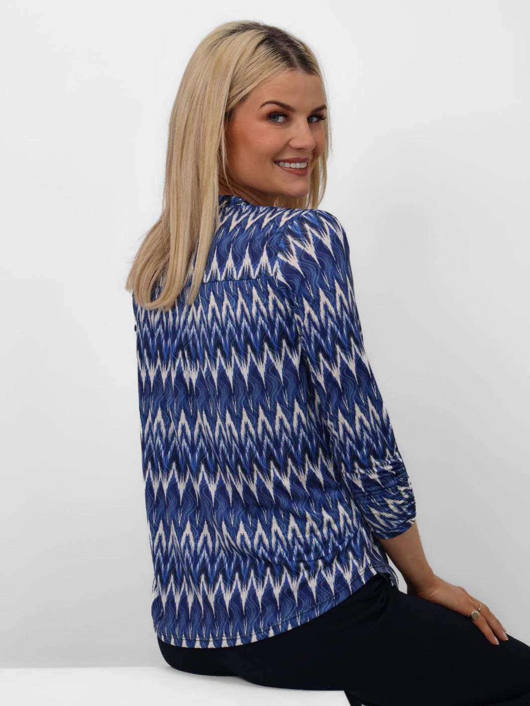 Kate And Pippa Navy Zip Top