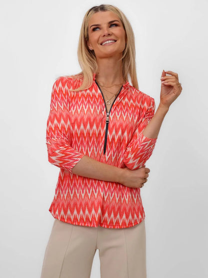 Kate And Pippa Orange Zip top