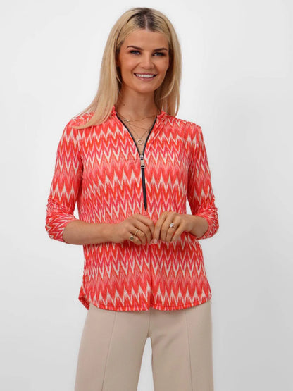 Kate And Pippa Orange Zip top