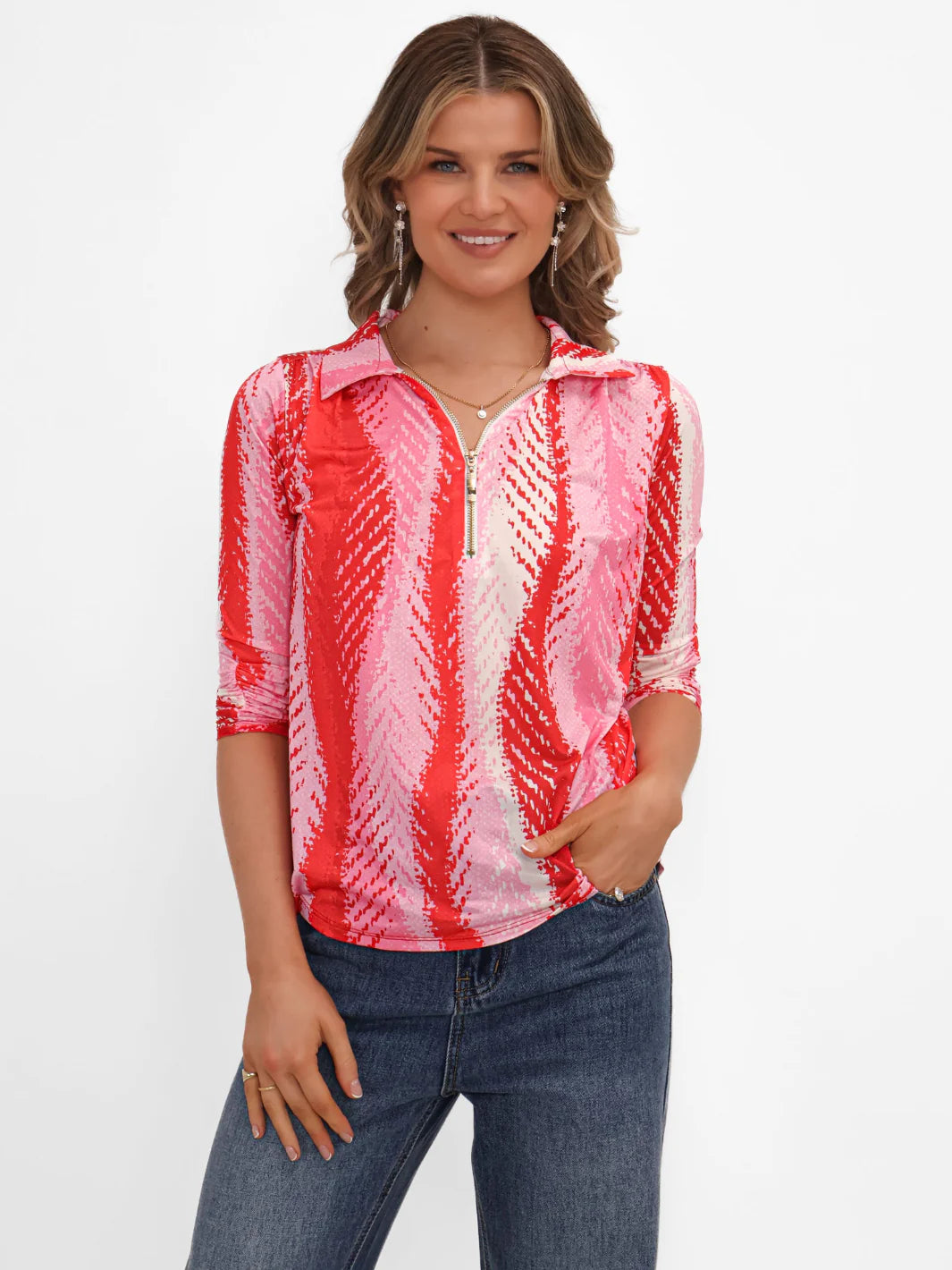 Kate And Pippa New Zip Top with Collar. All Colours