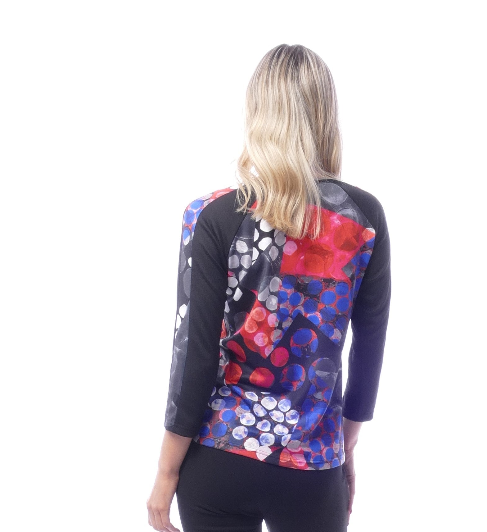 Libra Embellished top with Royal blue and red print Lt1945