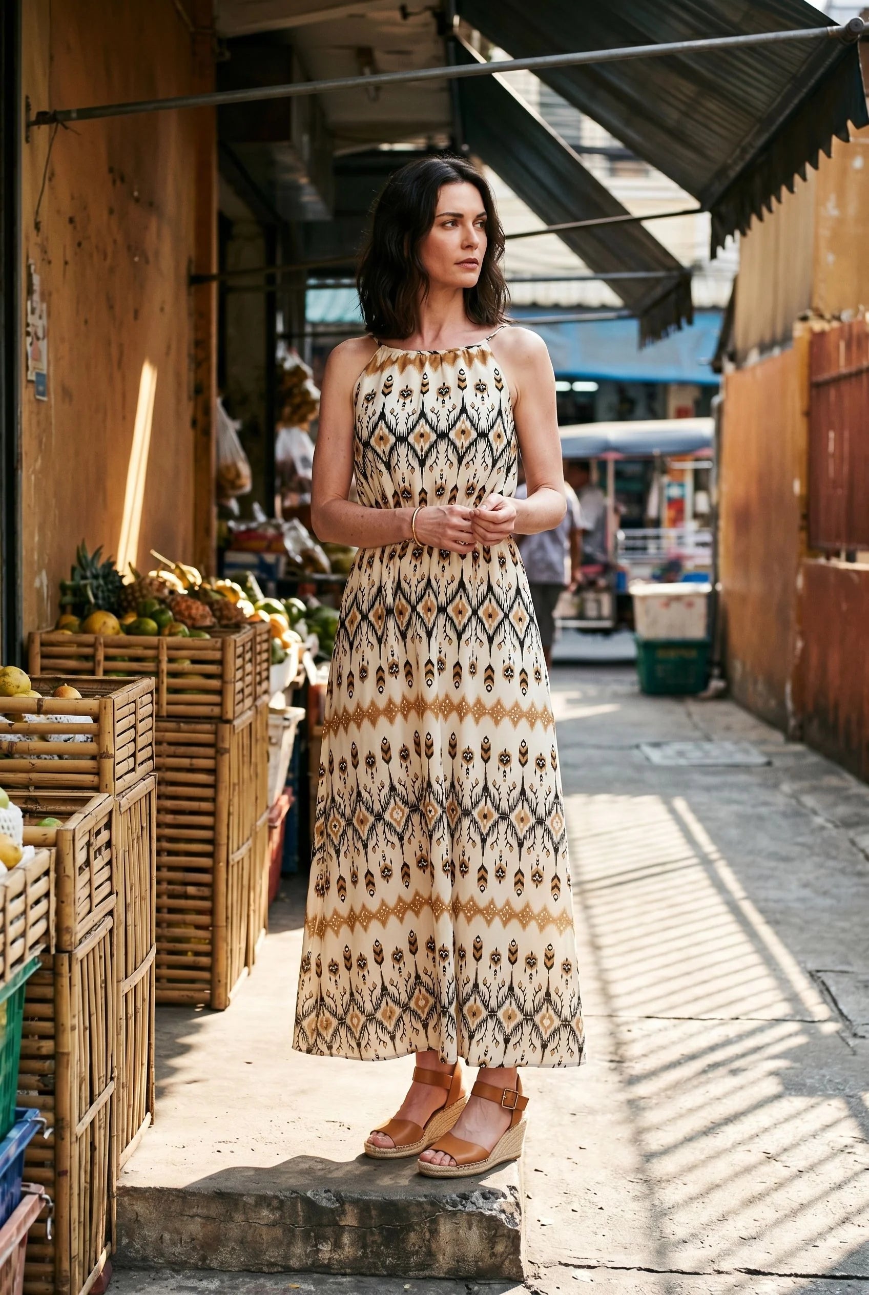Stella Morgan Sleeveless Aztec Print Maxi Dress D181353