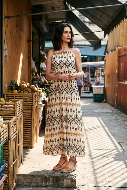 Stella Morgan Sleeveless Aztec Print Maxi Dress D181353