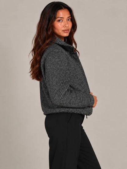 Kate And Pippa Cotswold Heritage Check Jacket with funnel neck Zip and pockets