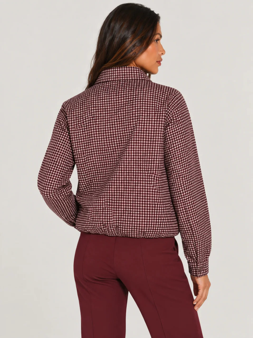 Kate And Pippa Cotswold Heritage Check Jacket with funnel neck Zip and pockets