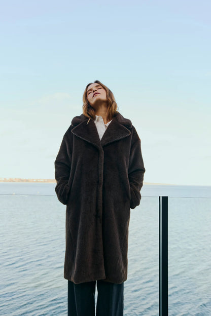 Free/Quent Brown faux Fur coat