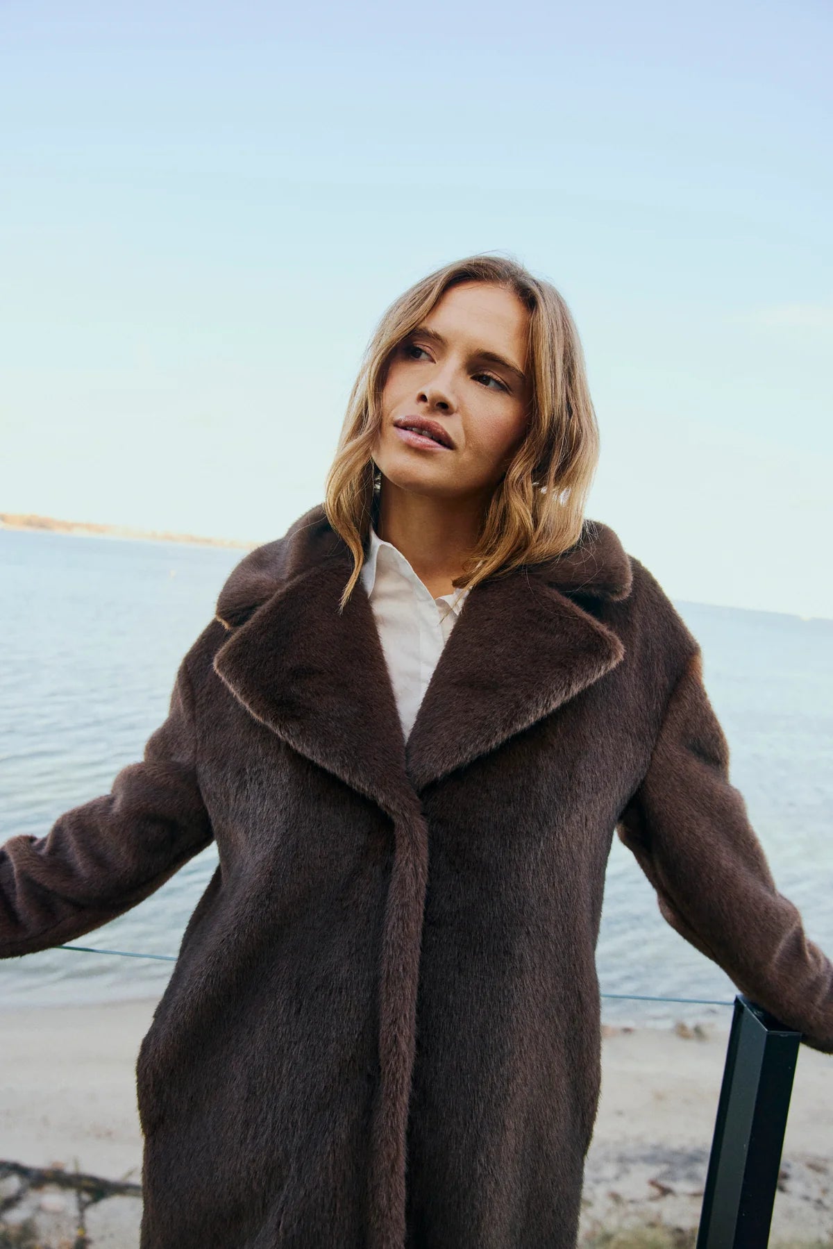 Free/Quent Brown faux Fur coat