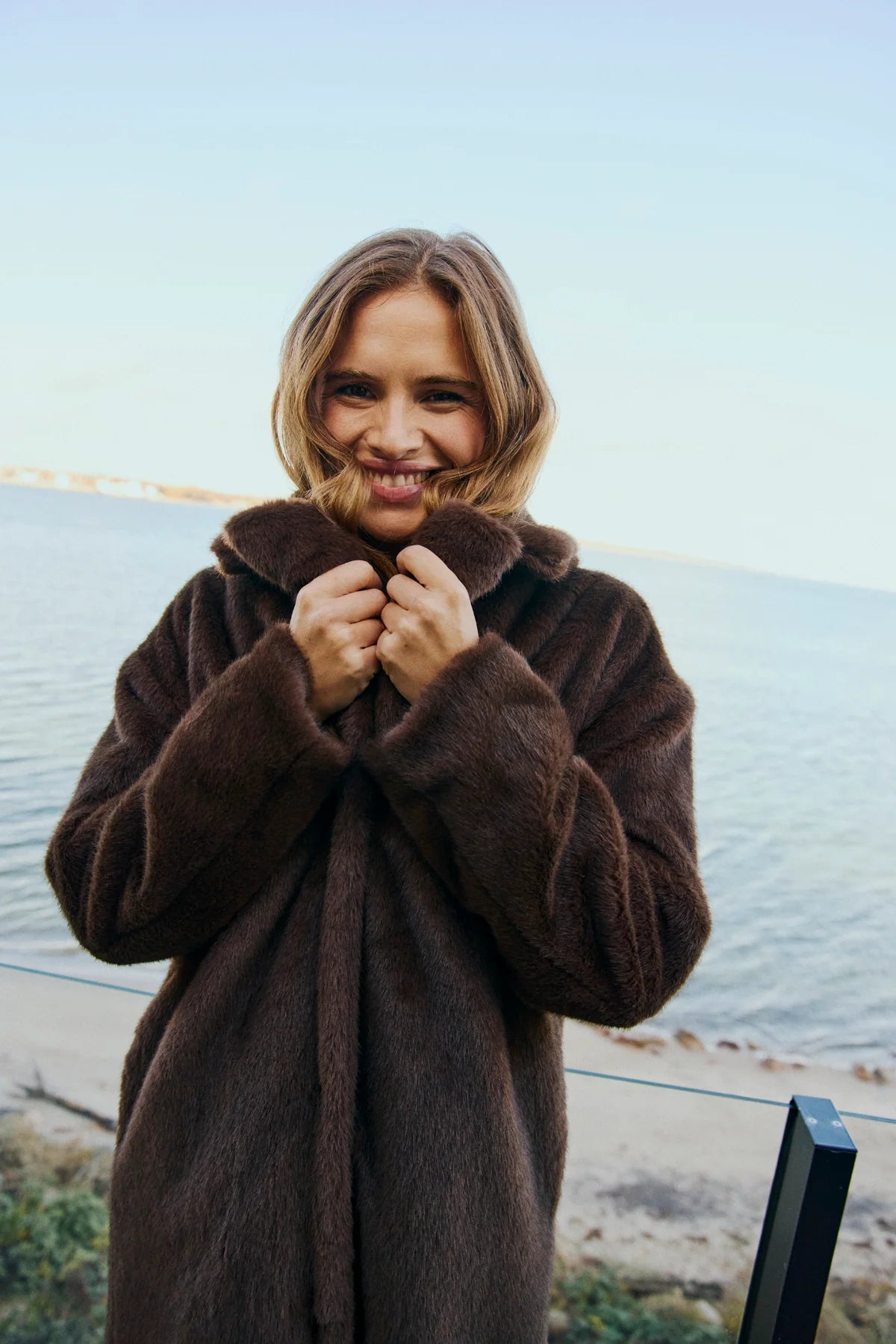 Free/Quent Brown faux Fur coat