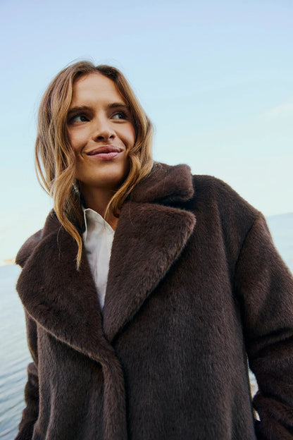 Free/Quent Brown faux Fur coat