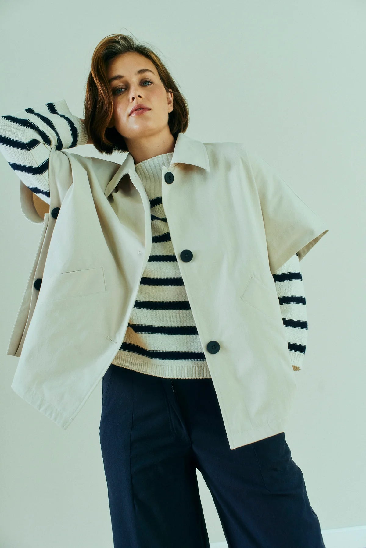 Free/Quent Safran Cape in light beige 208148