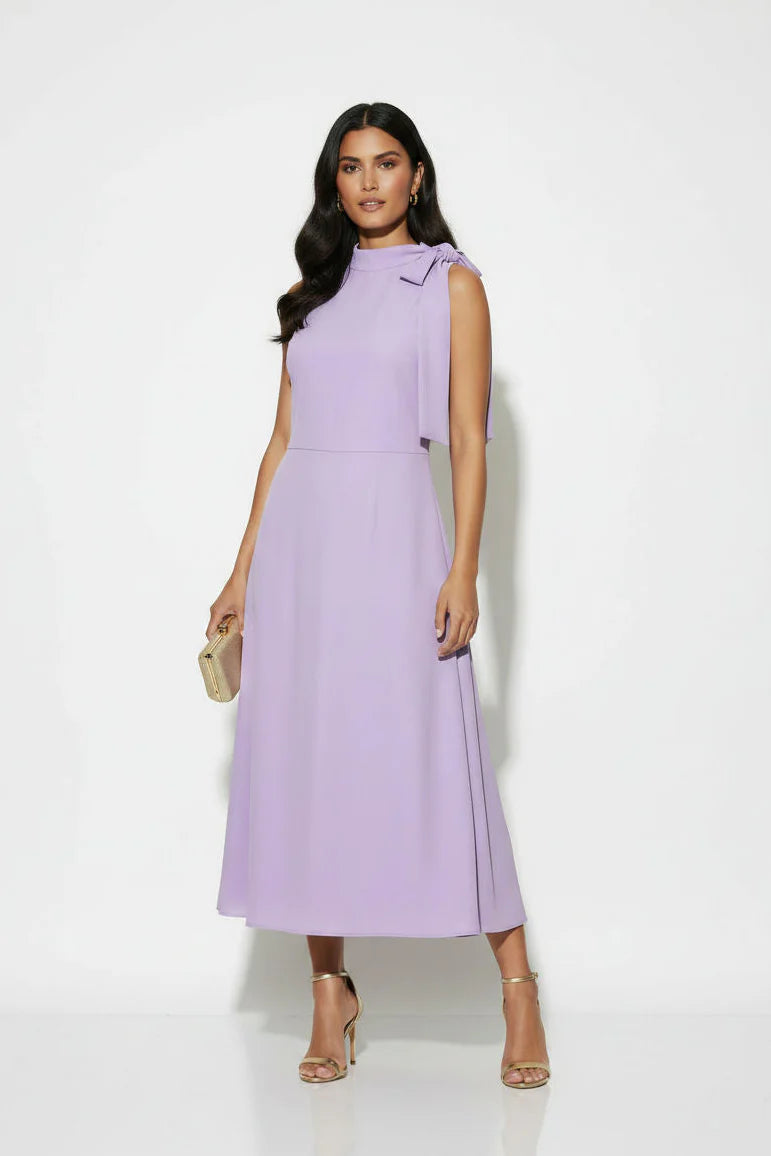 Marc Angelo Sleeveless Midi Dress with Shoulder tie detail 25163 Lilac