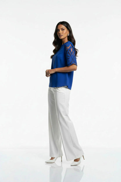 Marc Angelo Lace Sleeve Top. Royal Blue or Pink Ma821660