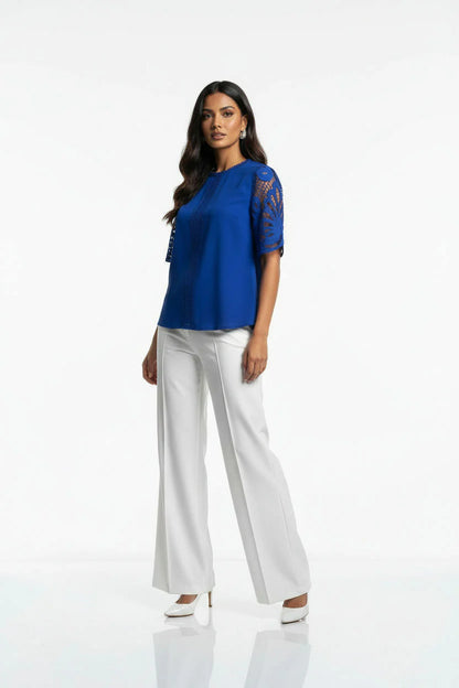 Marc Angelo Lace Sleeve Top. Royal Blue or Pink Ma821660