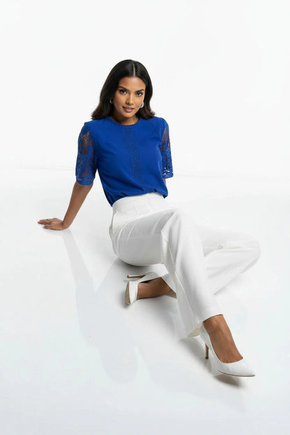 Marc Angelo Lace Sleeve Top. Royal Blue or Pink Ma821660