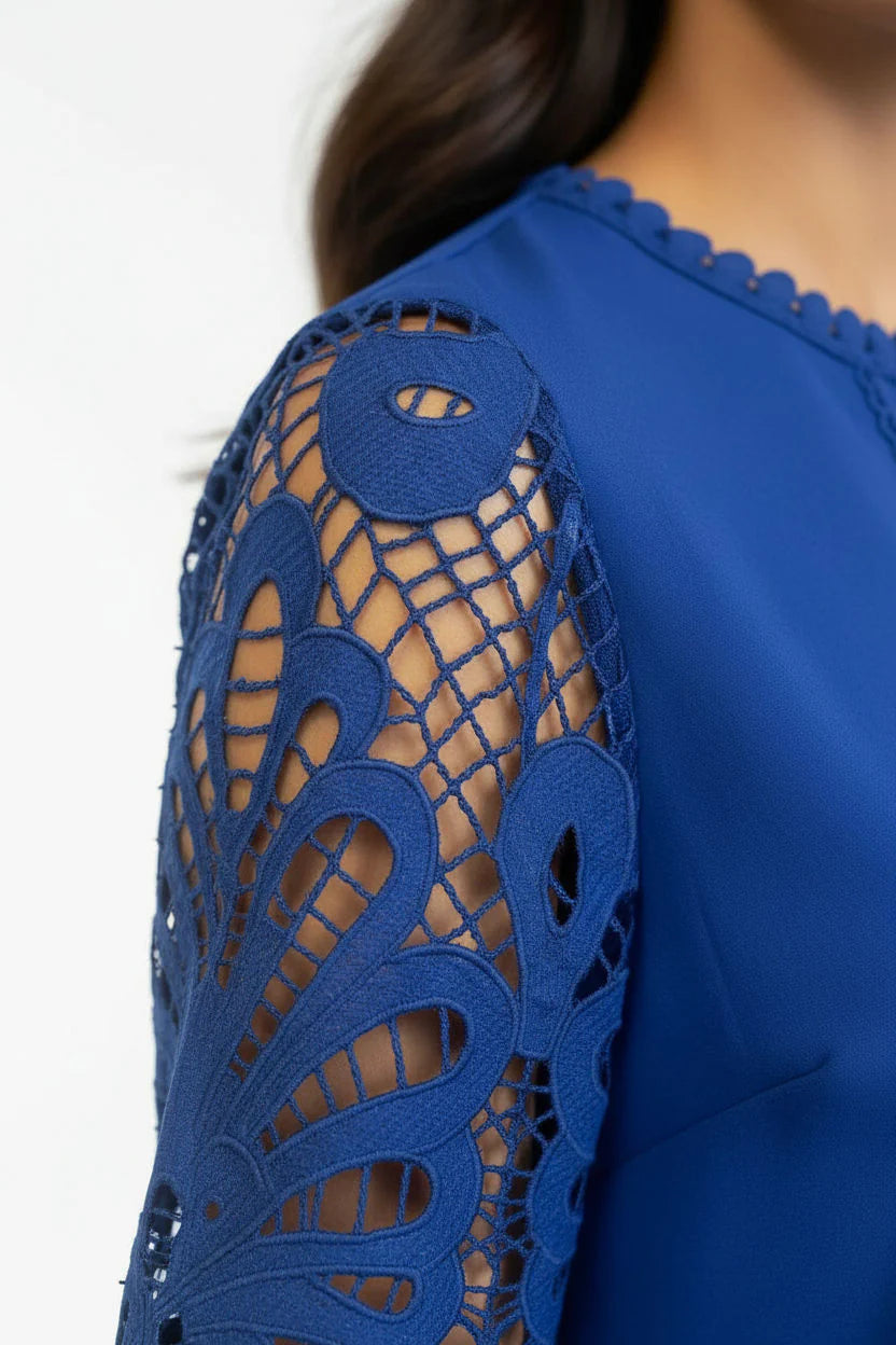 Marc Angelo Lace Sleeve Top. Royal Blue or Pink Ma821660