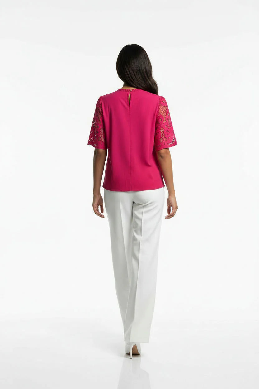 Marc Angelo Lace Sleeve Top. Royal Blue or Pink Ma821660