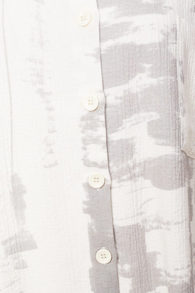 Naya Button through shirt in mink print Nas24146