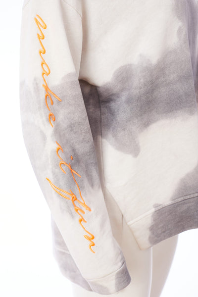 Naya Cotton Tie Dye Sweatshirt with Embroidery Sleeve Nas24187