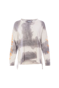 Naya Cotton Tie Dye Sweatshirt with Embroidery Sleeve Nas24187