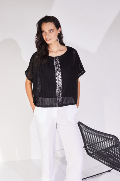 Naya Loose weave monochrome knit with cami Nas24198