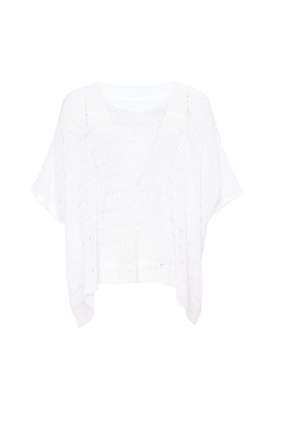 Naya Loose weave square knit . white or silver  Nas24199