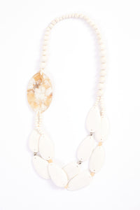 Naya Metallic look stone necklace with beads Nas24346