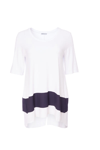 Naya Jersey Top with contrast panel. Navy or Mink nas24360
