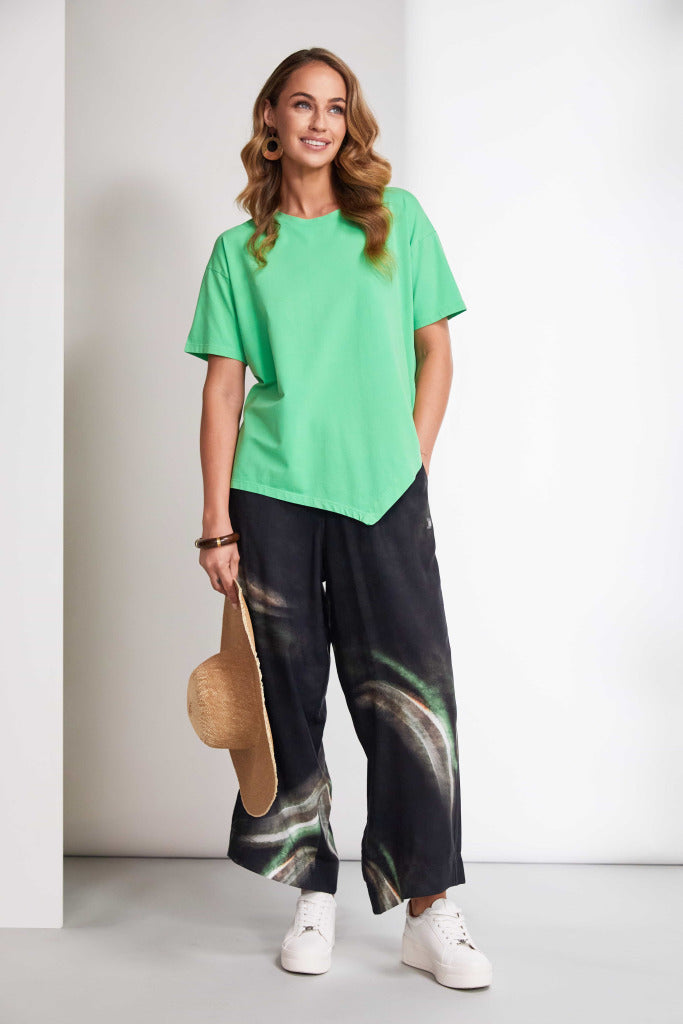 Naya Brushed stroke print wide leg trouserNas2510