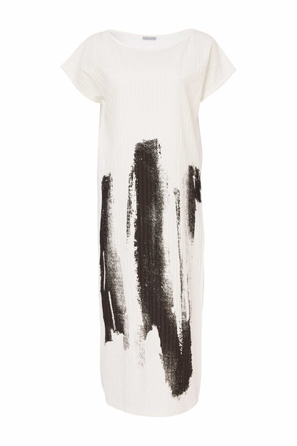 Naya Brush stroke long tunic with deep side splits Nas25117