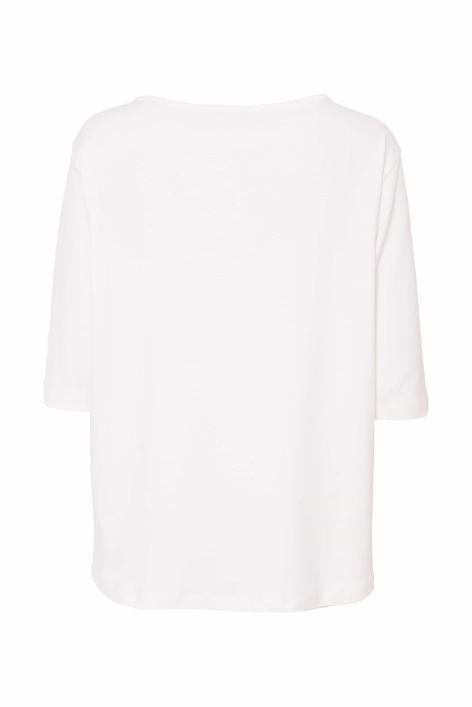 Naya Jersey top with pleated colour trim hemline Nas25123